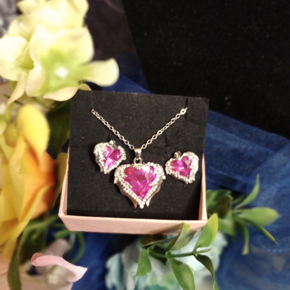 🌹 3/$20 Pink Heart Angel Wings Set
